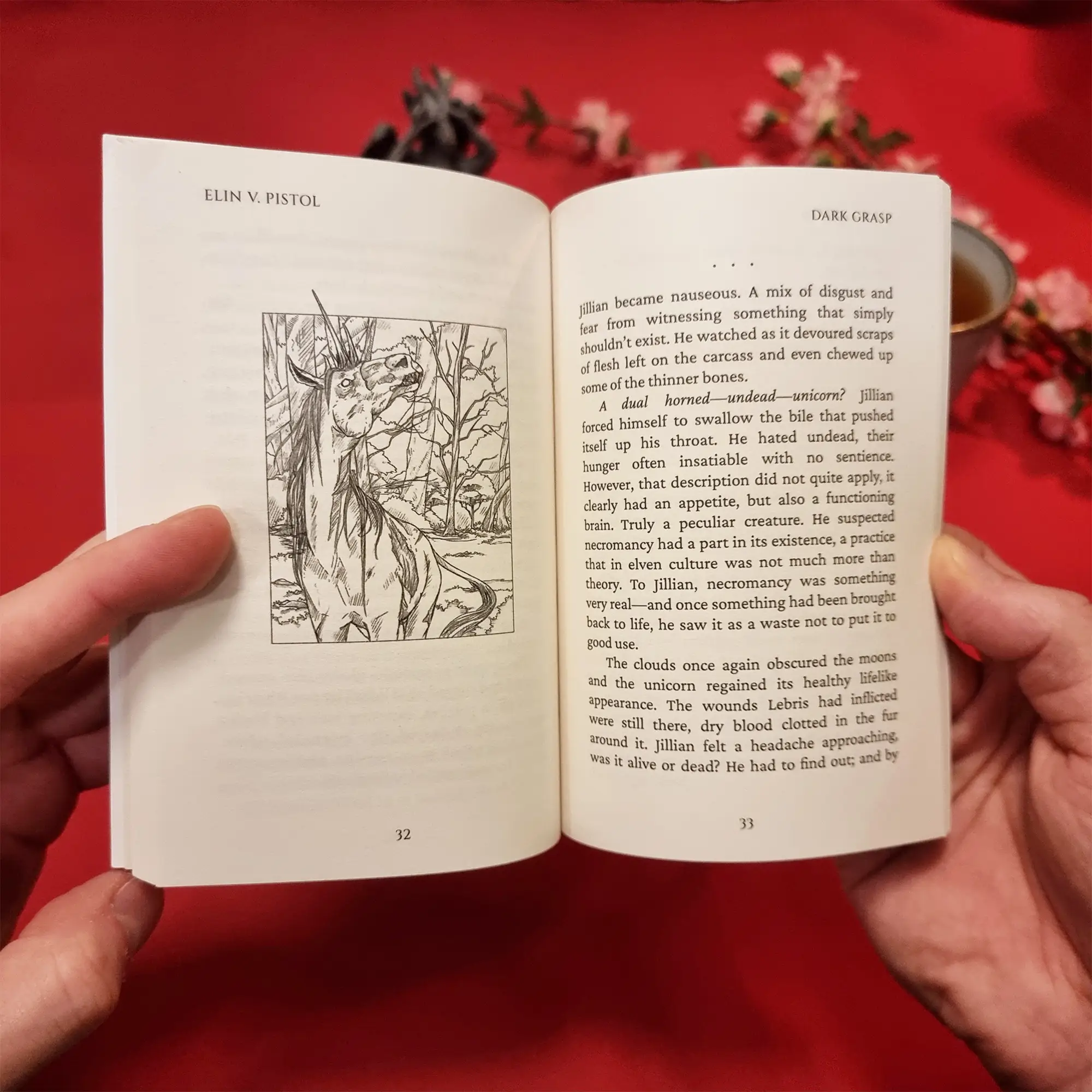 Dark Grasp book sample content with an illustration